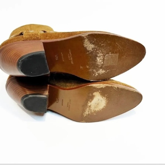 SAINT LAURENT West Tan Suede Harness Boot Women Size 7 - Picture 9 of 10